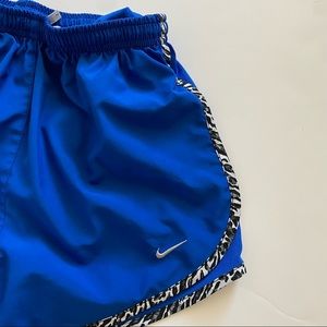 Nike Dri-Fit Zebra Trim Blue Athletic Shorts Sz S